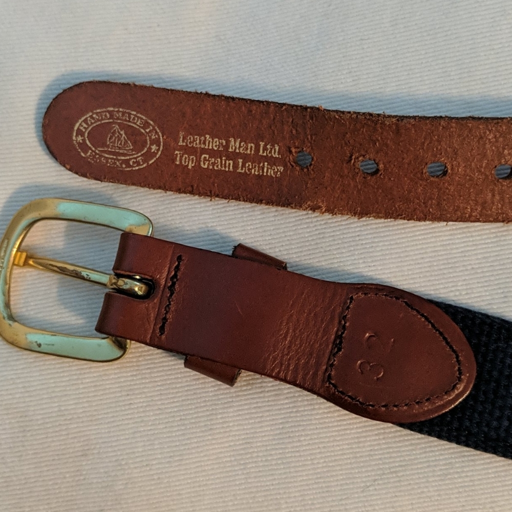 Country Club Prep Marlin Brando Leather Tab Belt - Picture 3 of 3